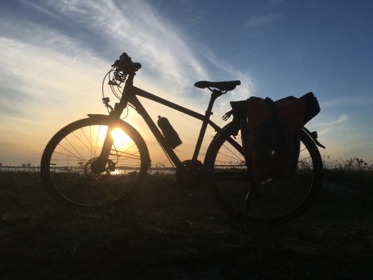 Fahrrad im Sonnenuntergang, Foto: Dagmar Falk